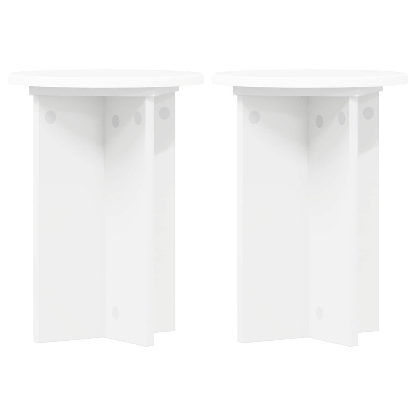 Növényállvány 2 pcs Fehér Ø29,5 x 40 cm Szerelt Fa