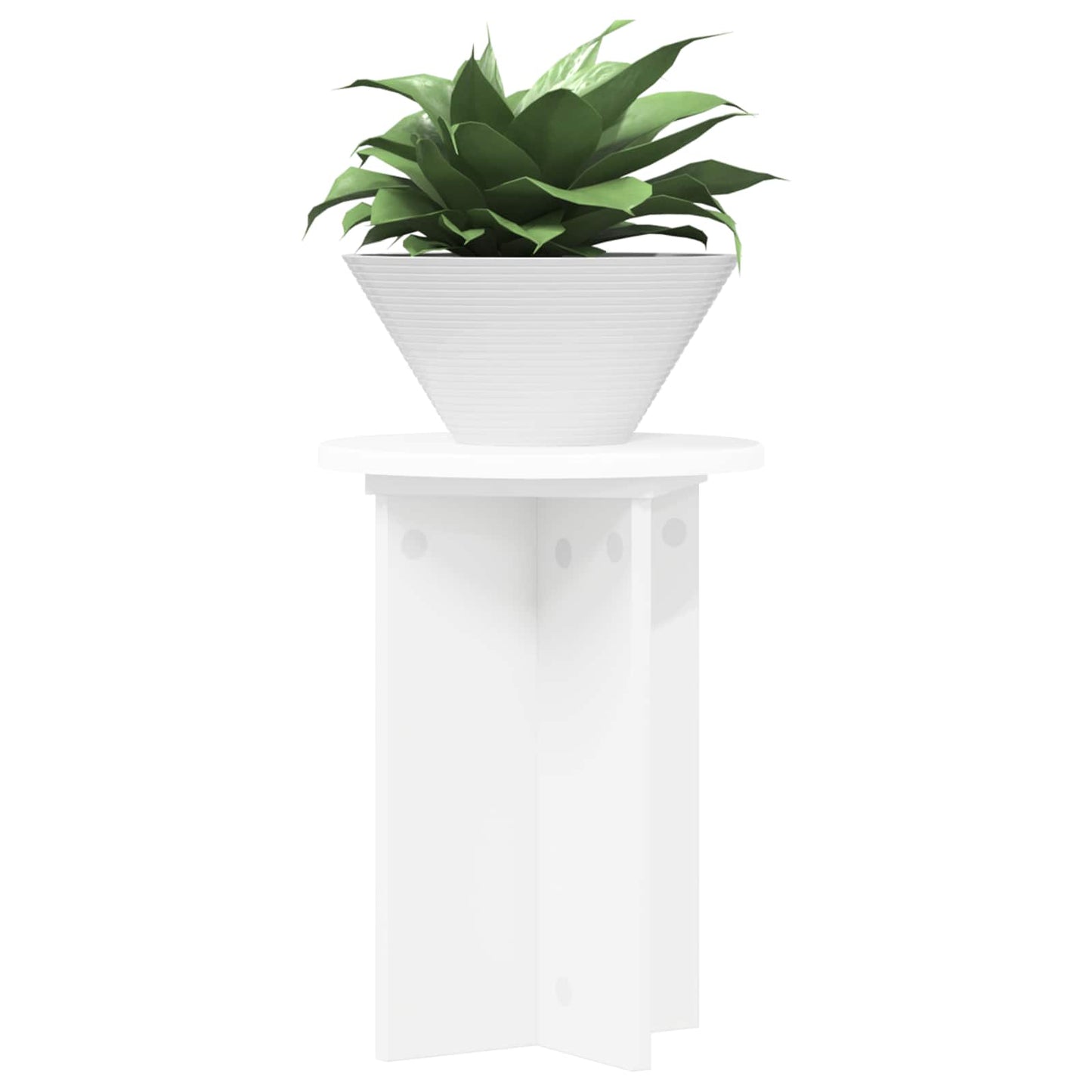 Növényállvány 2 pcs Fehér Ø29,5 x 40 cm Szerelt Fa