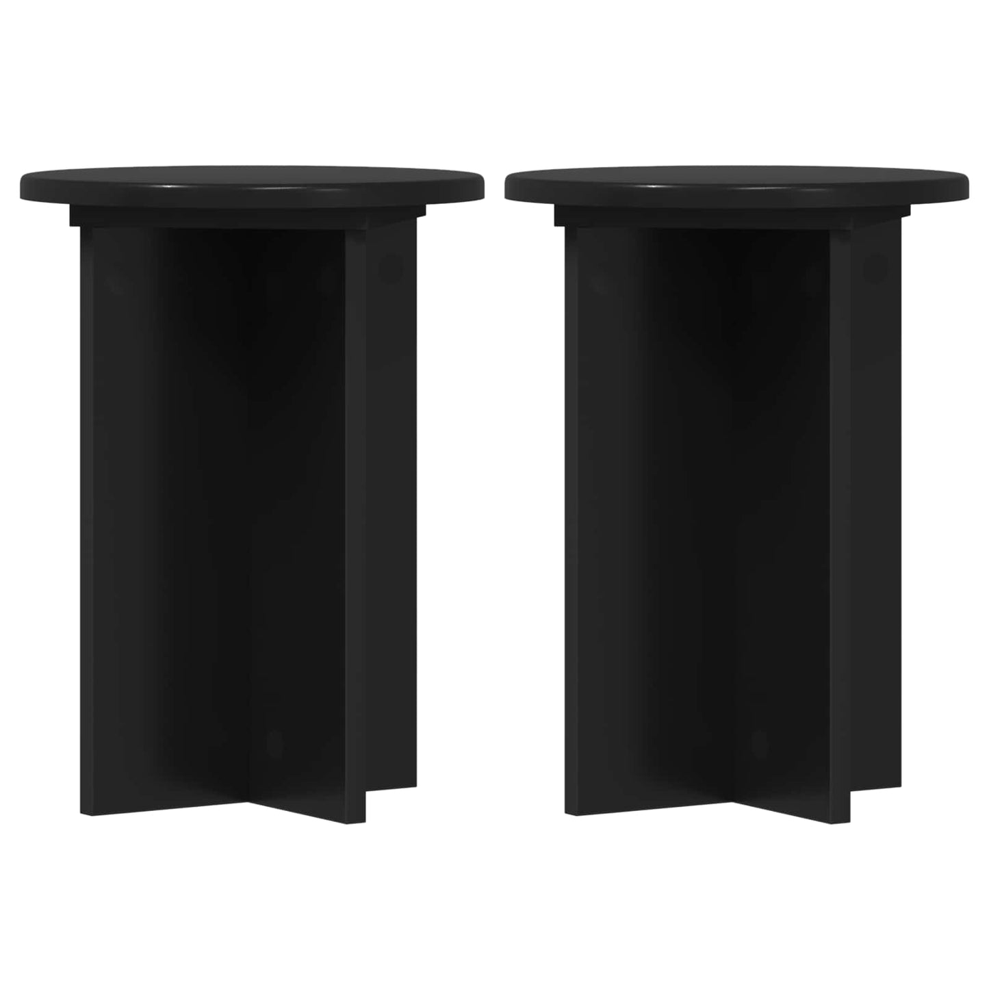 Növényállvány 2 pcs Fekete Ø29,5 x 40 cm Szerelt Fa