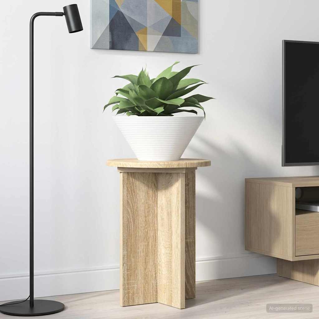 Növényállvány 2 pcs Sonoma Tölgy Ø29,5 x 40 cm Szerelt Fa