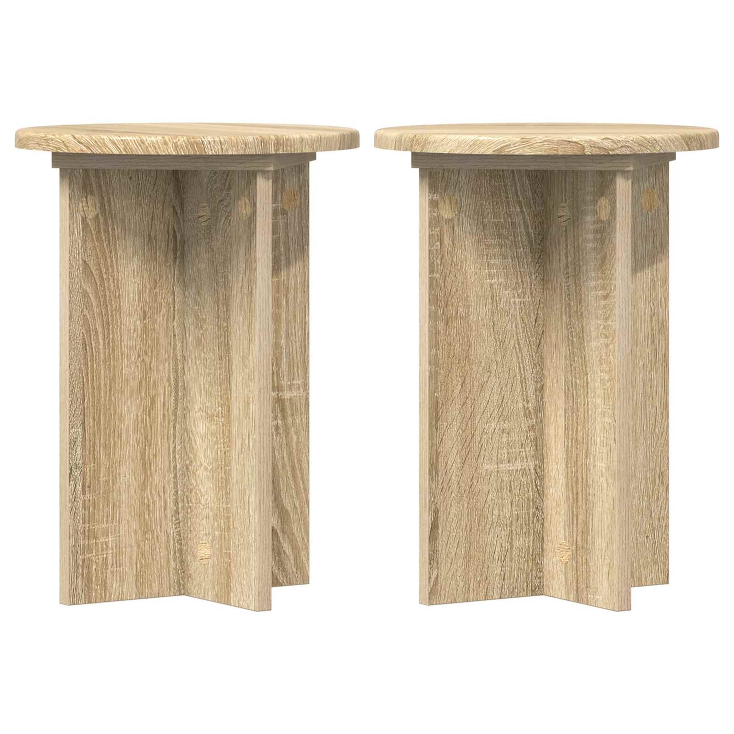 Növényállvány 2 pcs Sonoma Tölgy Ø29,5 x 40 cm Szerelt Fa