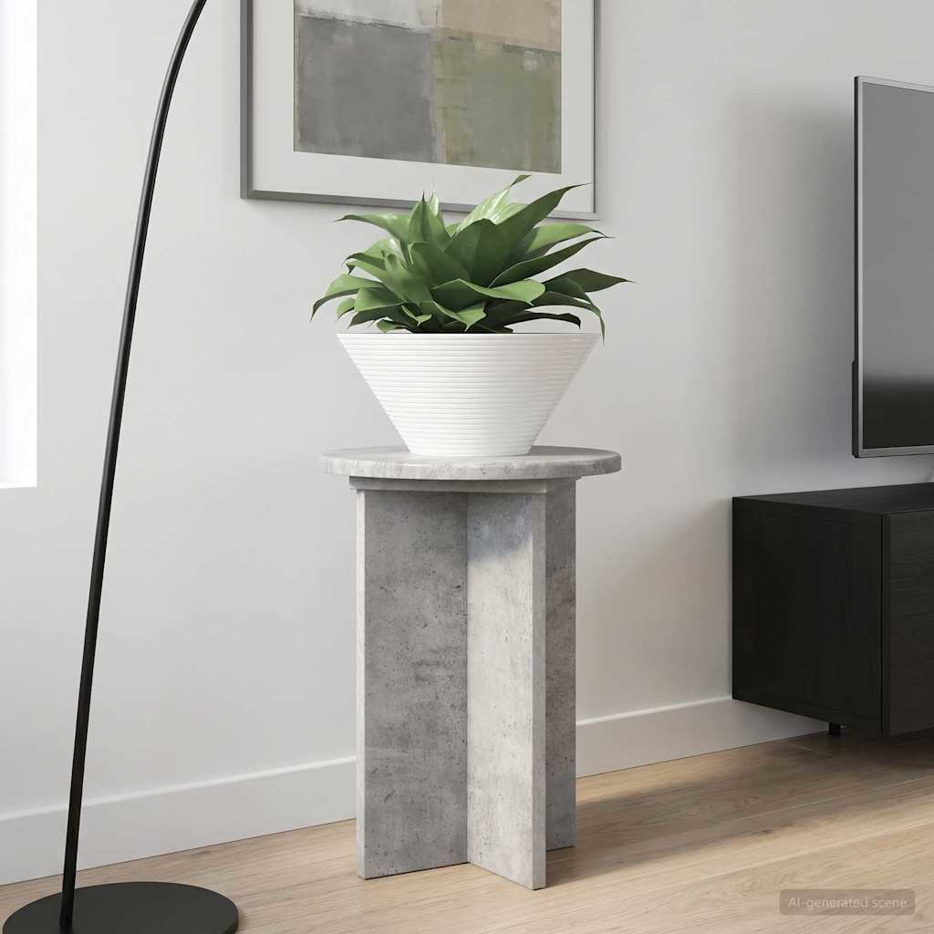Növényállvány 2 pcs Betonszürke Ø29,5 x 40 cm Szerelt Fa