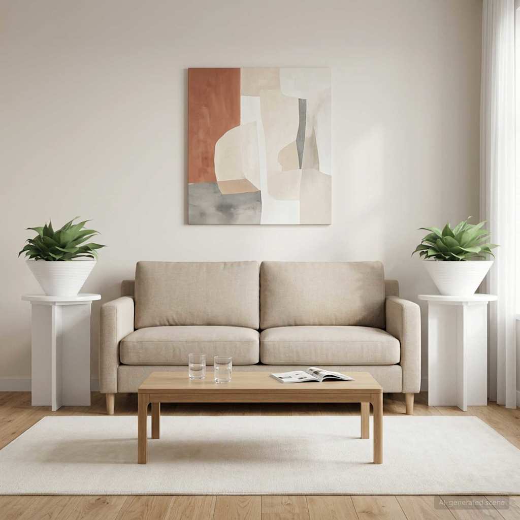 Növényállvány 2 pcs Magasfényű Fehér Ø29,5 x 40 cm Szerelt Fa