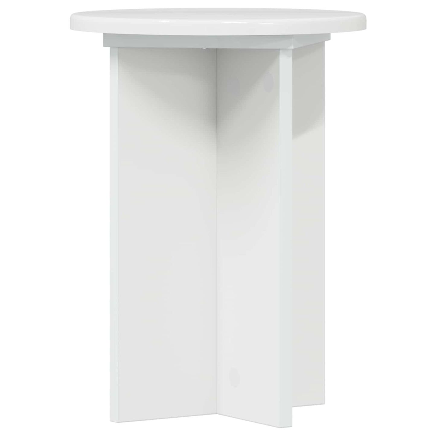 Növényállvány 2 pcs Magasfényű Fehér Ø29,5 x 40 cm Szerelt Fa
