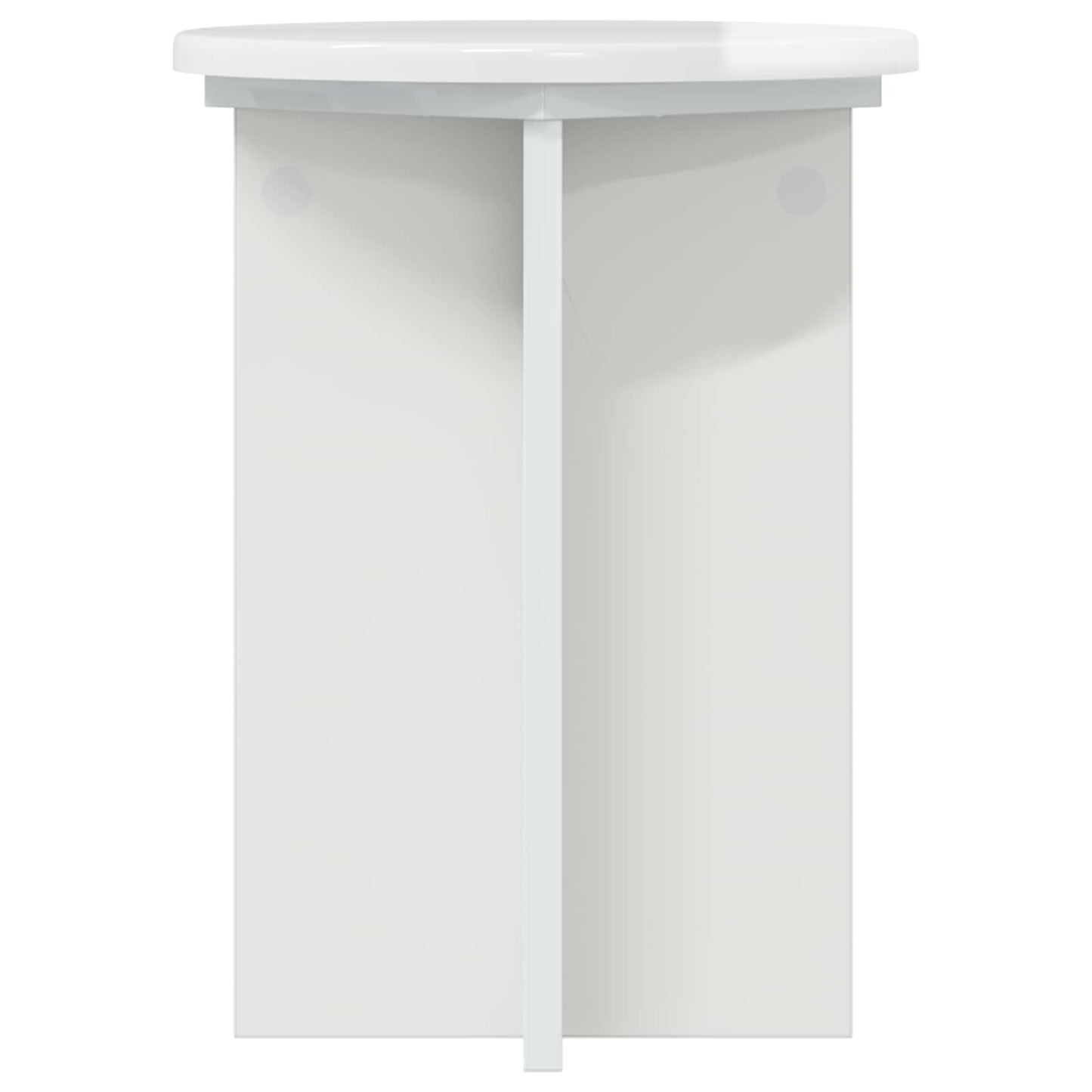 Növényállvány 2 pcs Magasfényű Fehér Ø29,5 x 40 cm Szerelt Fa
