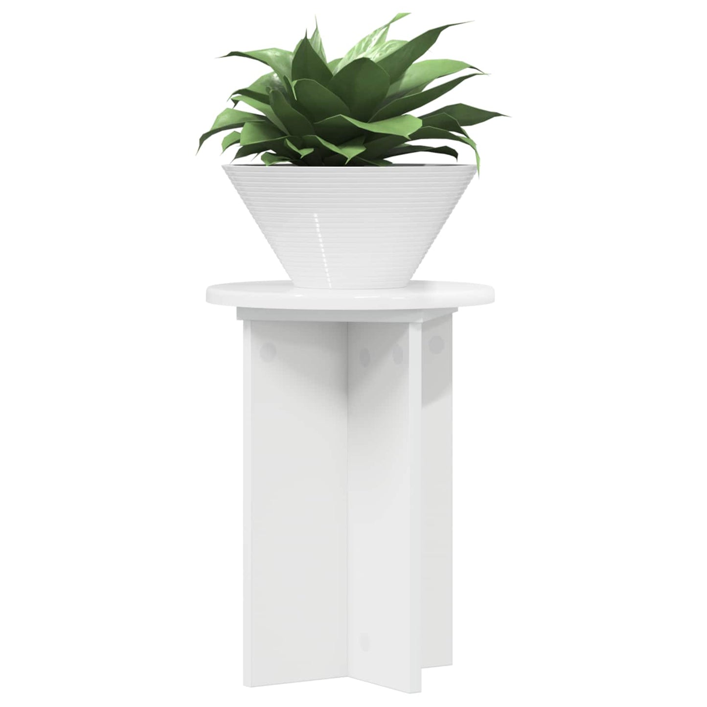 Növényállvány 2 pcs Magasfényű Fehér Ø29,5 x 40 cm Szerelt Fa