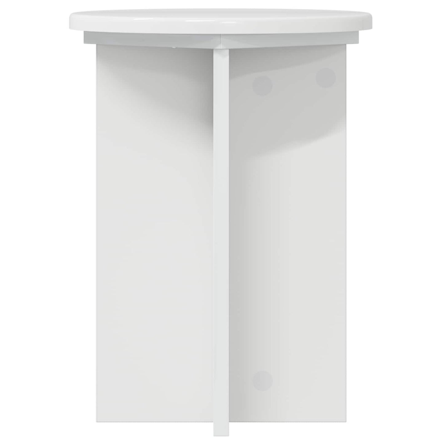 Növényállvány 2 pcs Magasfényű Fehér Ø29,5 x 40 cm Szerelt Fa