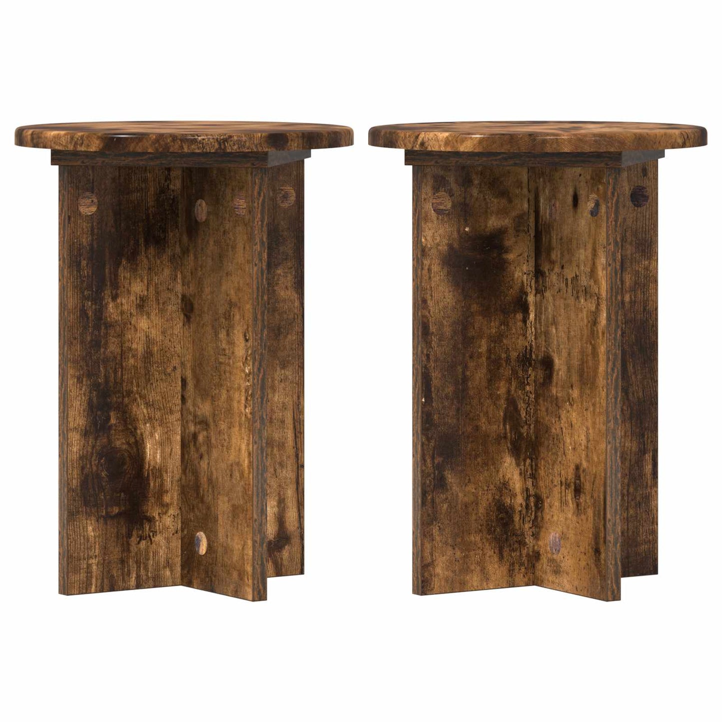 Növényállvány 2 pcs Füstös Tölgy Ø29,5 x 40 cm Szerelt Fa