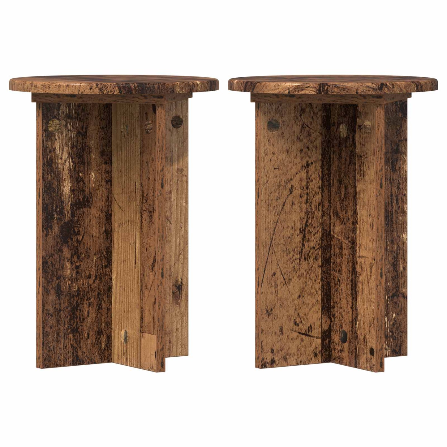 Növényállvány 2 pcs Antik Fa Ø29,5 x 40 cm Szerelt Fa