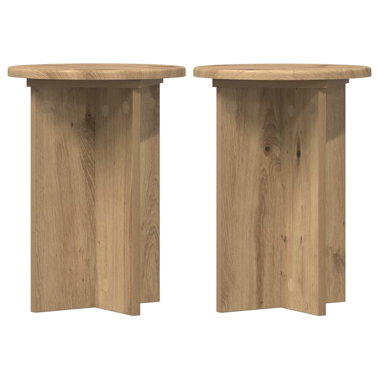 Növényállvány 2 db Kézműves Tölgy Ø29,5 x 40 cm Szerelt Fa