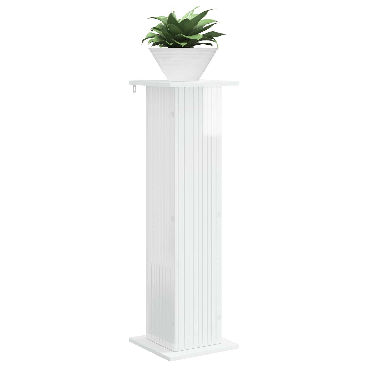 Növényállvány Magasfényű Fehér 30,5 x 30 x 100,5 cm Szerelt Fa