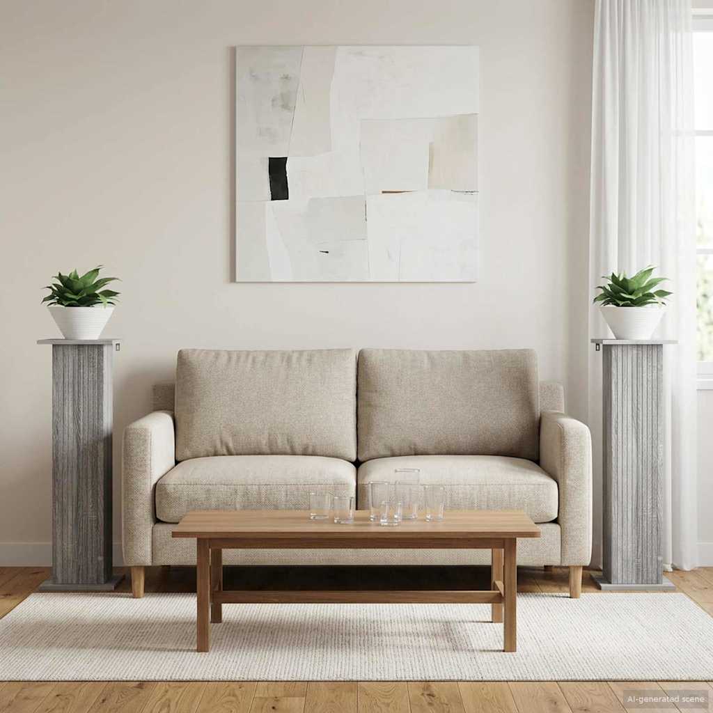 Növényállvány 2 pcs Szürke Sonoma 30,5 x 30 x 100,5 cm