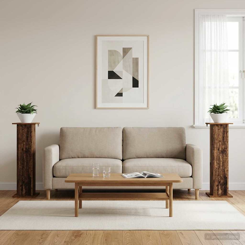 Növényállvány 2 pcs Antik Fa 30,5 x 30 x 100,5 cm Szerelt Fa