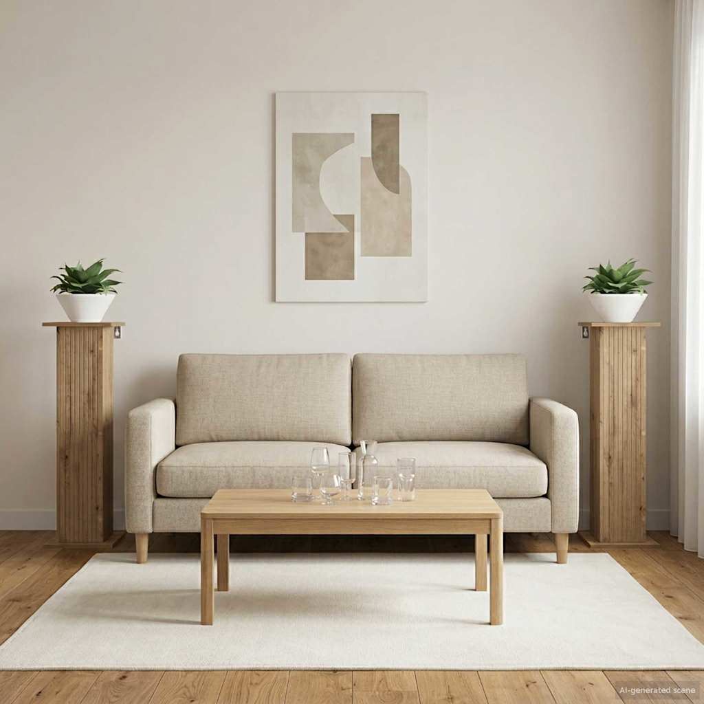 Növényállvány 2 db Kézműves Tölgy 30,5 x 30 x 100,5 cm