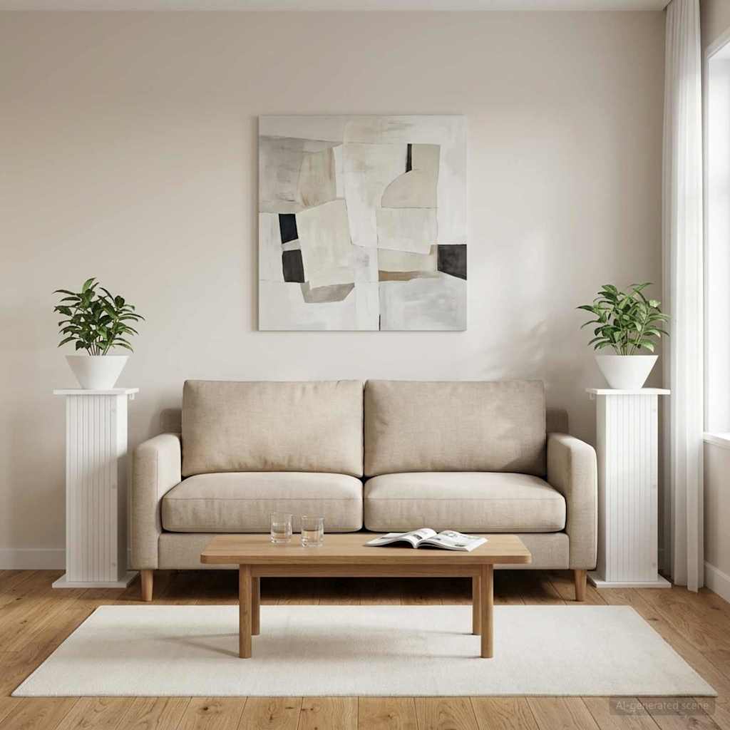 Növényállvány 2 pcs Fehér 30,5 x 30 x 80,5 cm Szerelt Fa