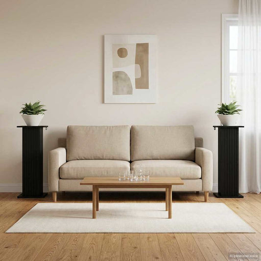 Növényállvány 2 pcs Fekete 30,5 x 30 x 80,5 cm Szerelt Fa