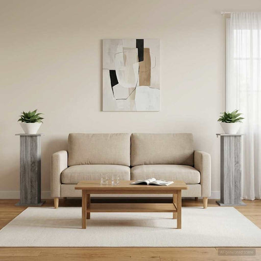 Növényállvány 2 db Szürke Sonoma 30,5 x 30 x 80,5 cm Szerelt Fa