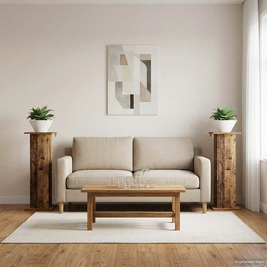 Növényállvány 2 pcs Antik Fa 30,5 x 30 x 80,5 cm Szerelt Fa