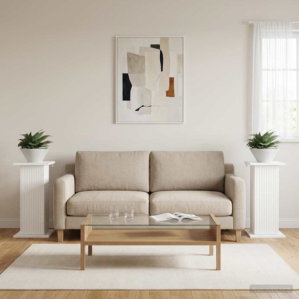 Növényállvány 2 pcs Fehér 30,5 x 30 x 60,5 cm Szerelt Fa