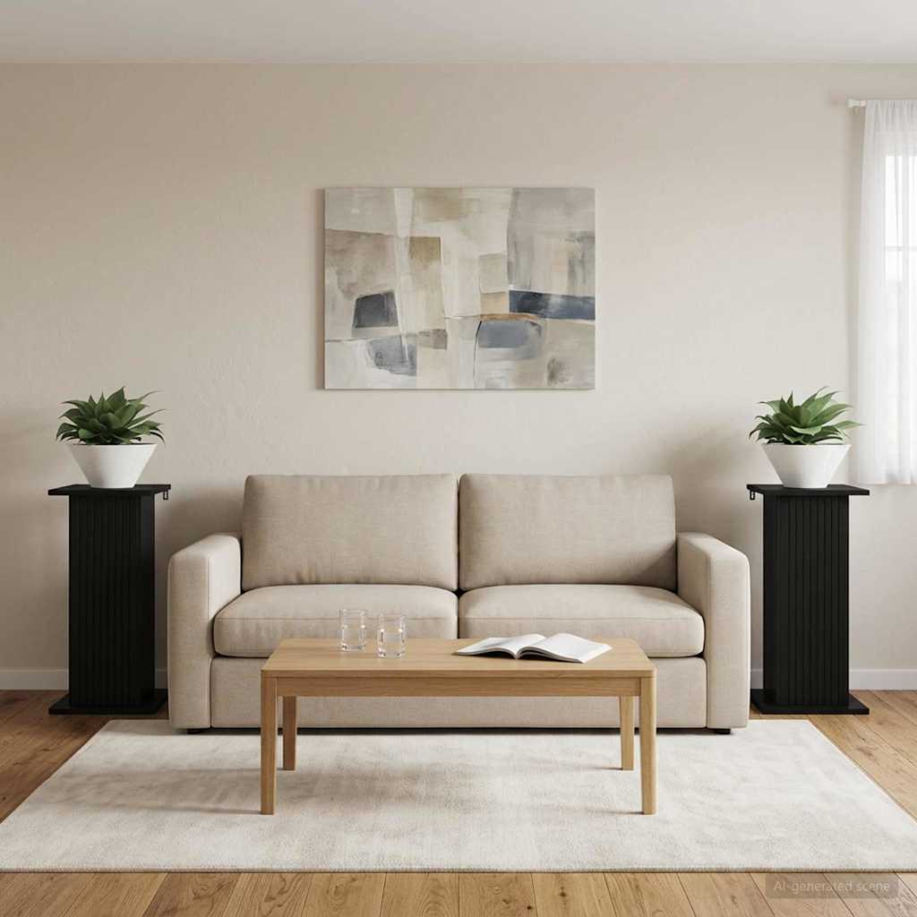 Növényállvány 2 pcs Fekete 30,5 x 30 x 60,5 cm Szerelt Fa