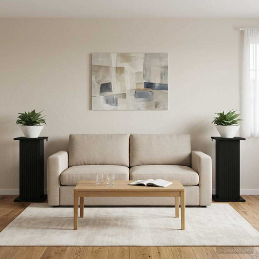 Növényállvány 2 pcs Fekete 30,5 x 30 x 60,5 cm Szerelt Fa