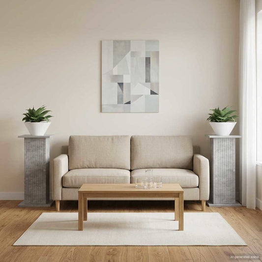 Növényállvány 2 pcs Betonszürke 30,5 x 30 x 60,5 cm Szerelt Fa