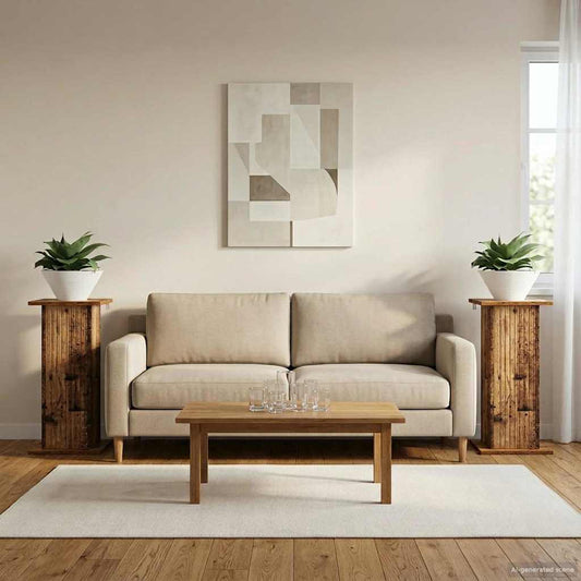 Növényállvány 2 pcs Antik Fa 30,5 x 30 x 60,5 cm Szerelt Fa