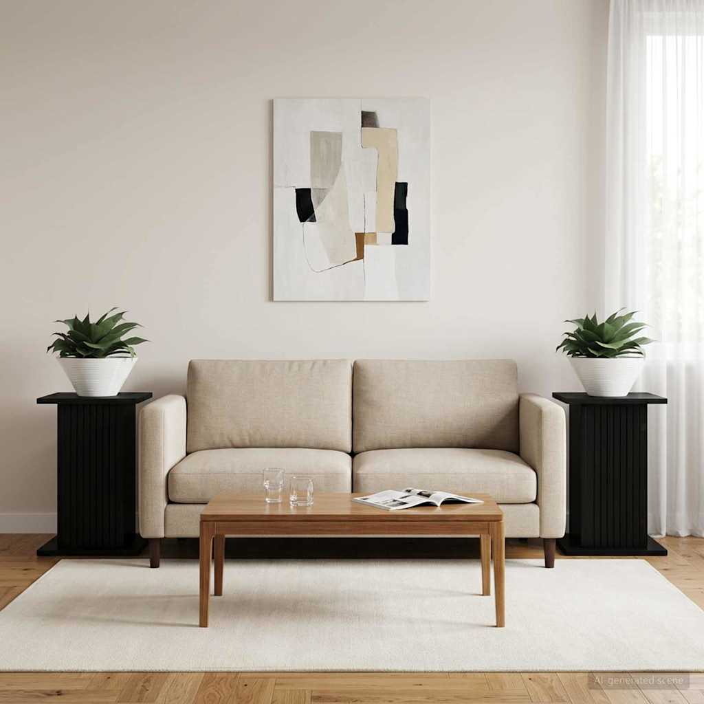 Növényállvány 2 pcs Fekete 30,5 x 30 x 43 cm Szerelt Fa