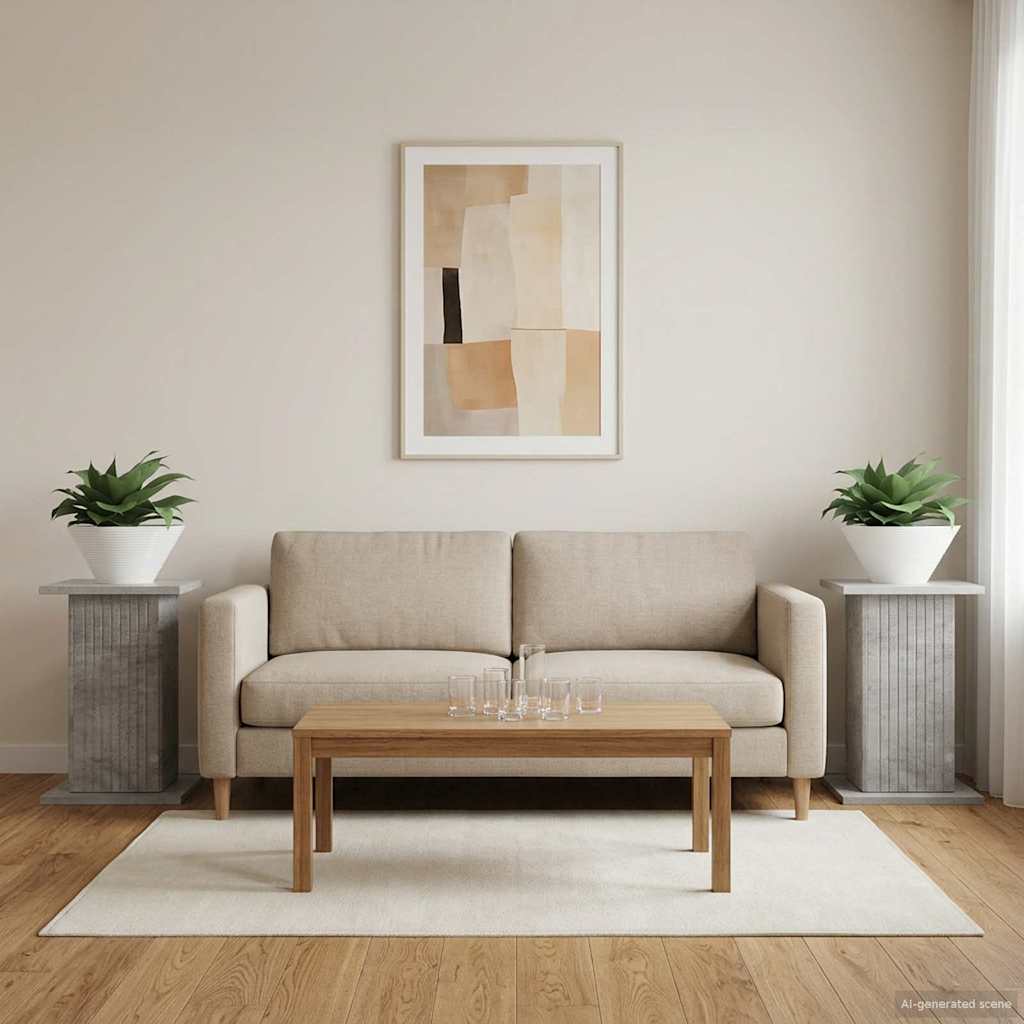 Növényállvány 2 pcs Betonszürke 30,5 x 30 x 43 cm Szerelt Fa