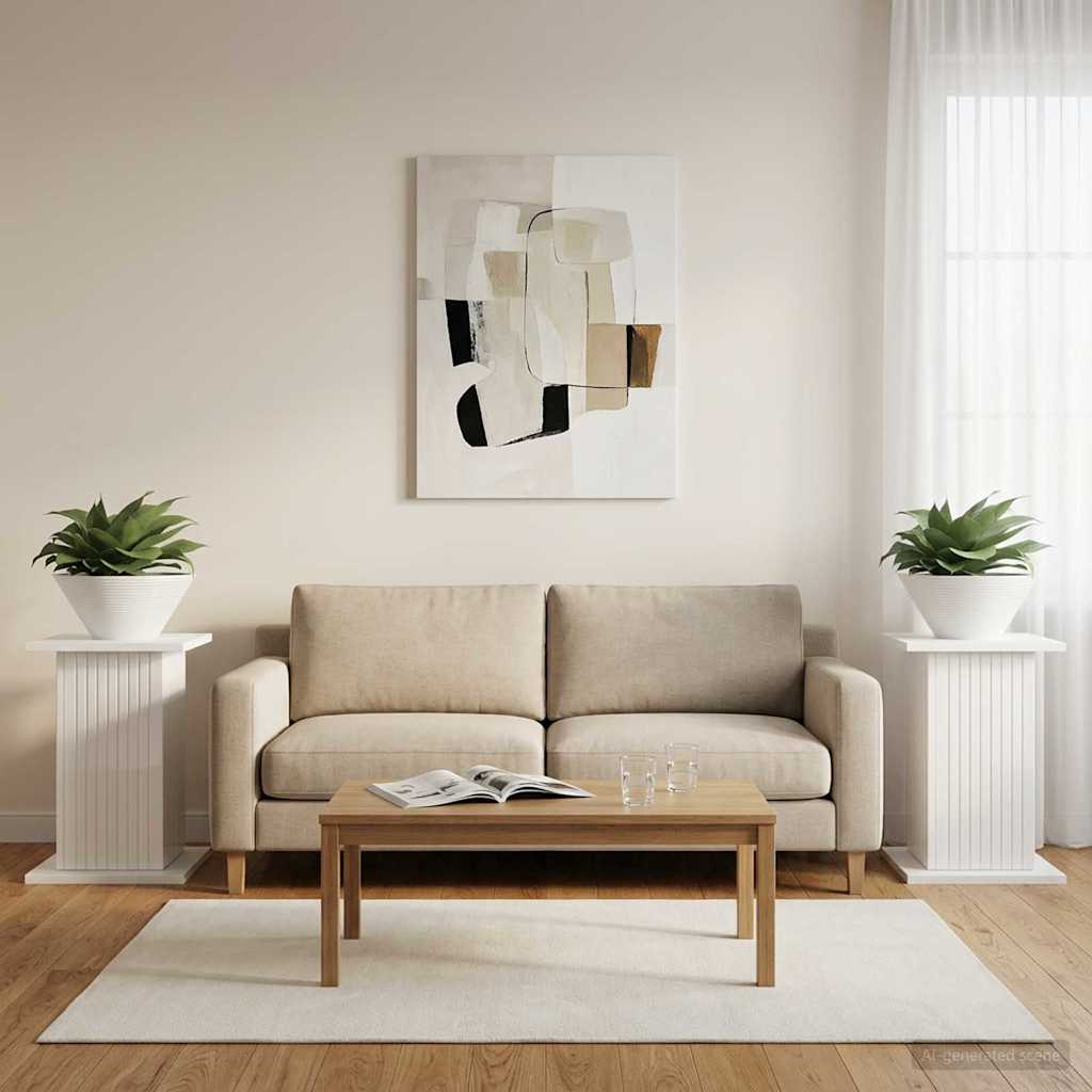 Növényállvány 2 pcs Magasfényű Fehér 30,5 x 30 x 43 cm