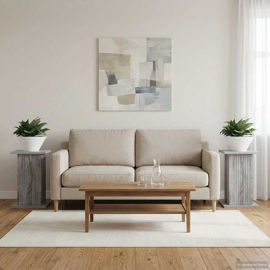 Növényállvány 2 pcs Szürke Sonoma 30,5 x 30 x 43 cm Szerelt Fa