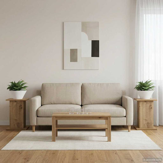 Növényállvány 2 pcs Kézműves Tölgy 30,5 x 30 x 43 cm Szerelt Fa