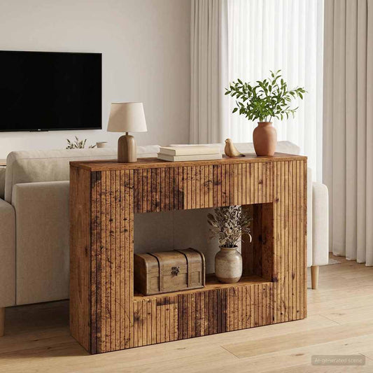 Konzolasztal Csíkos Öreg fa 101 x 29 x 74 cm Mérnöki fa