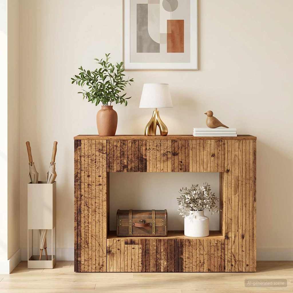 Konzolasztal Csíkos Öreg fa 101 x 29 x 74 cm Mérnöki fa