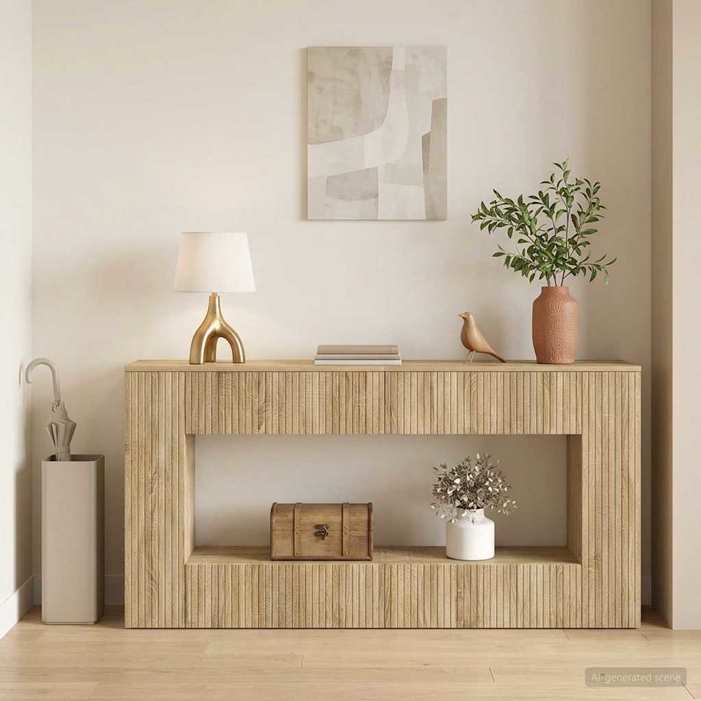 Konzolasztal Csíkos Sonoma tölgy 155 x 29 x 74 cm Mérnöki fa