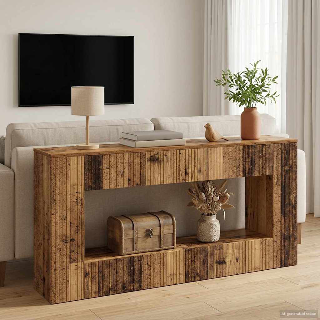 Konzolasztal Csíkos Öreg fa 155 x 29 x 74 cm Mérnöki fa