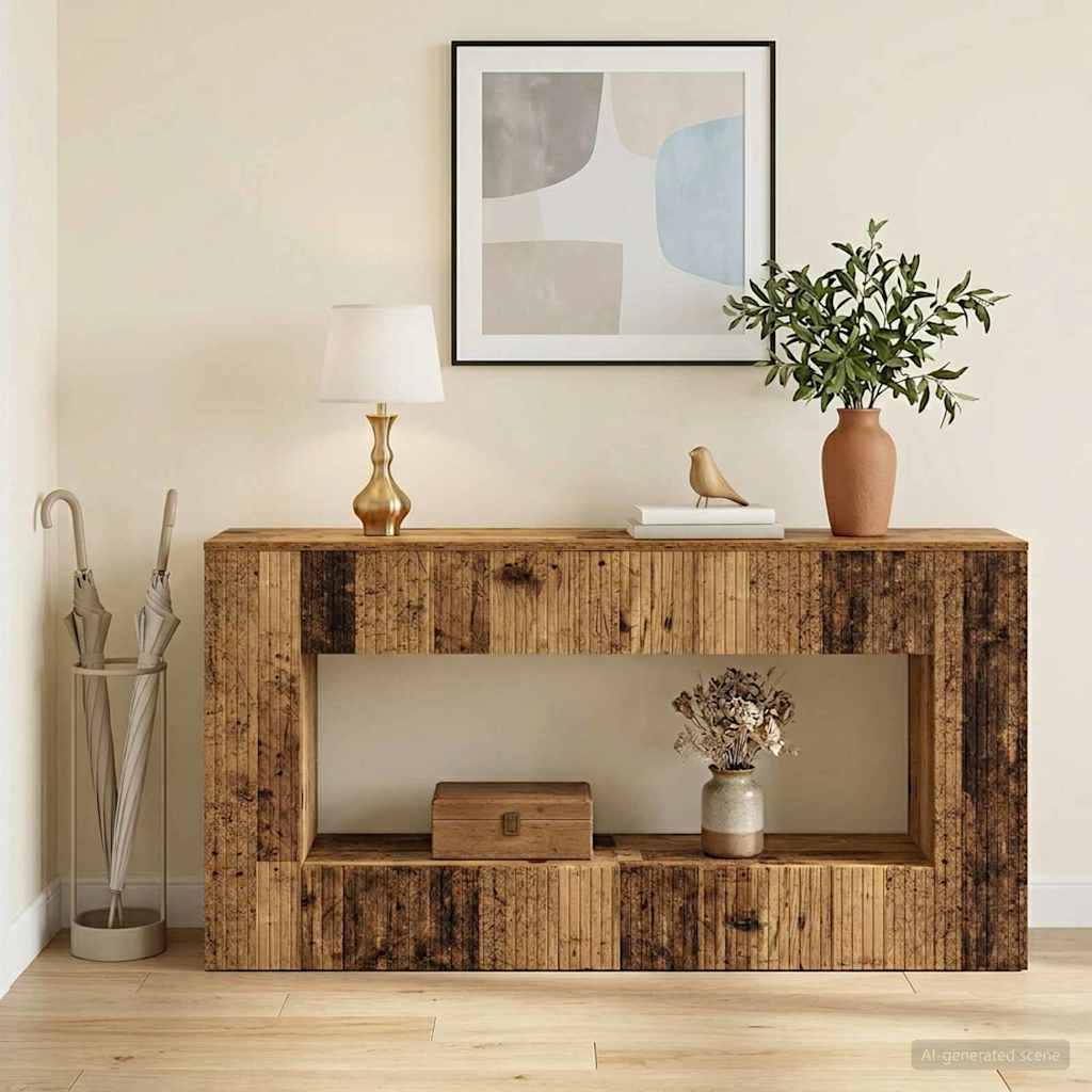 Konzolasztal Csíkos Öreg fa 155 x 29 x 74 cm Mérnöki fa