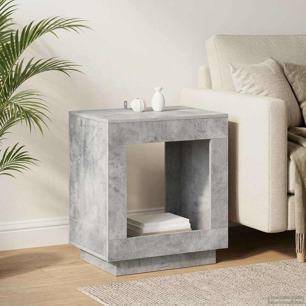 Oldal asztal Betonszürke 60 x 40 x 65 cm Szerelt Fa