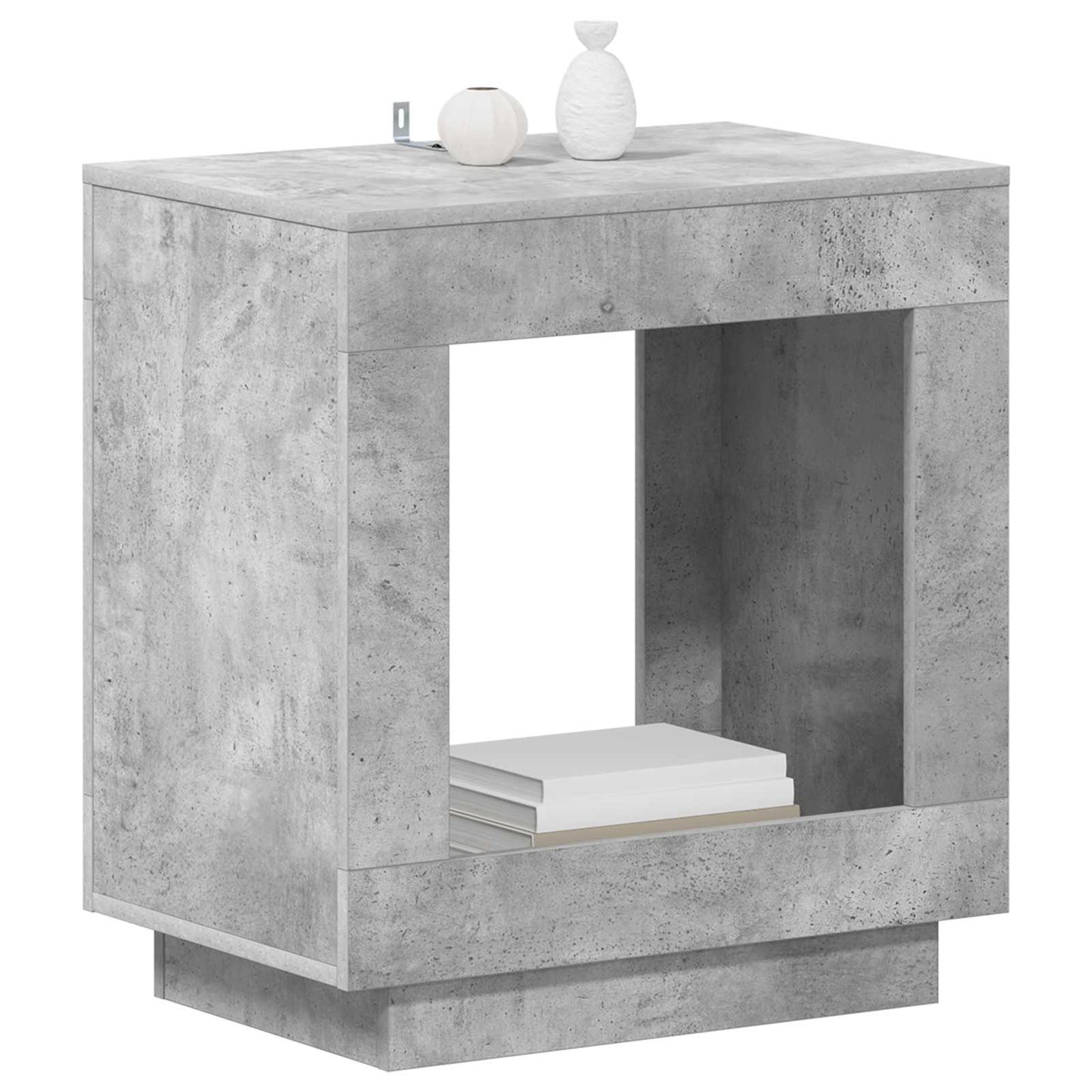 Oldal asztal Betonszürke 60 x 40 x 65 cm Szerelt Fa