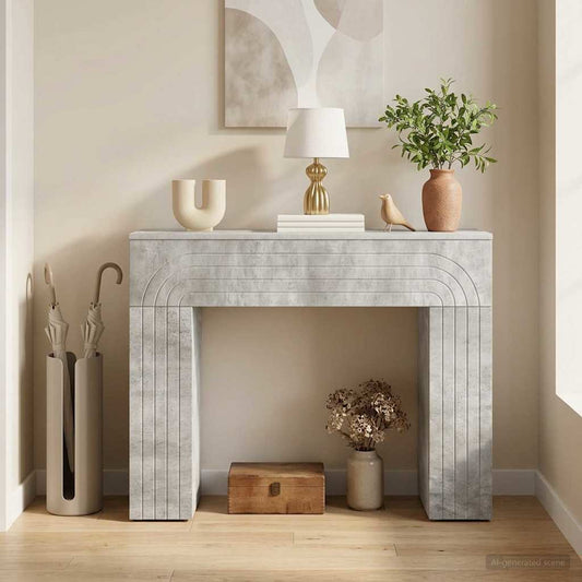 Dohányzóasztal Betonszürke 102 x 35 x 75 cm Szerelt Fa