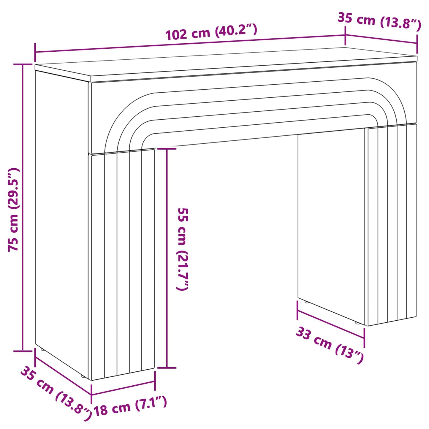 Dohányzóasztal Betonszürke 102 x 35 x 75 cm Szerelt Fa