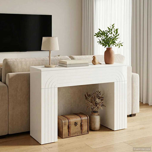 Dohányzóasztal Magasfényű Fehér 102 x 35 x 75 cm Szerelt Fa