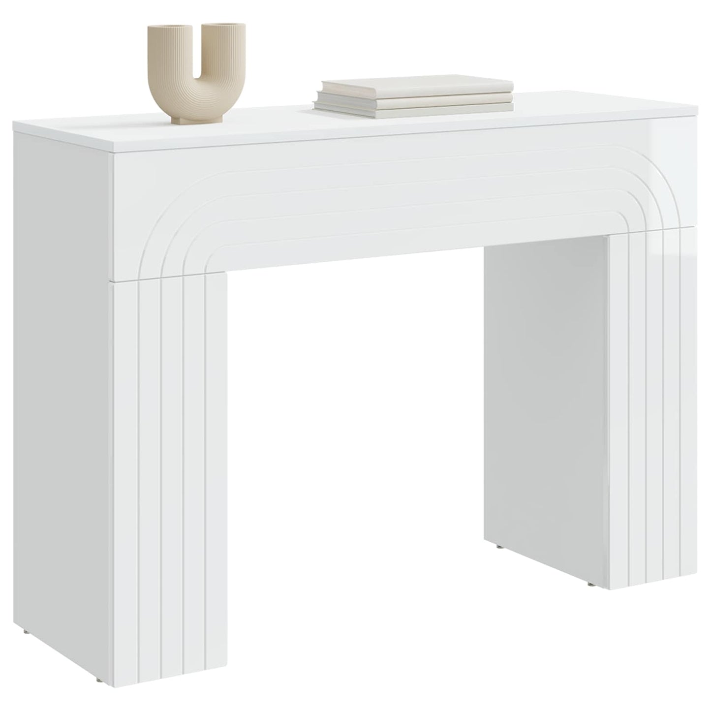 Dohányzóasztal Magasfényű Fehér 102 x 35 x 75 cm Szerelt Fa