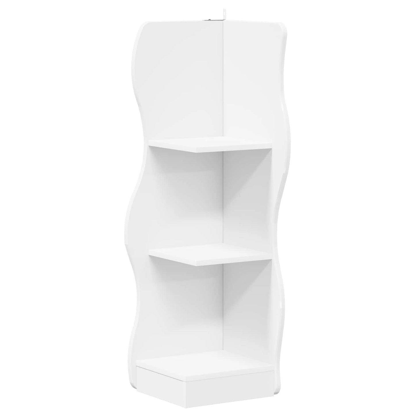 Sarokpolc polcokkal tárolóval Fehér 34 x 33 x 102 cm Szerelt Fa