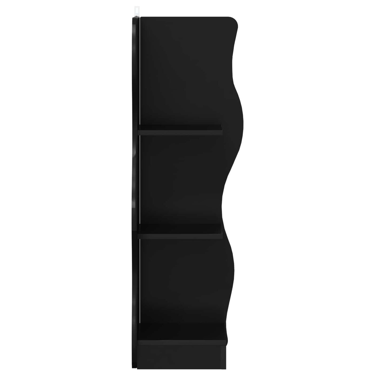 Sarokpolc polcokkal Fekete 34 x 33 x 102 cm Szerelt Fa