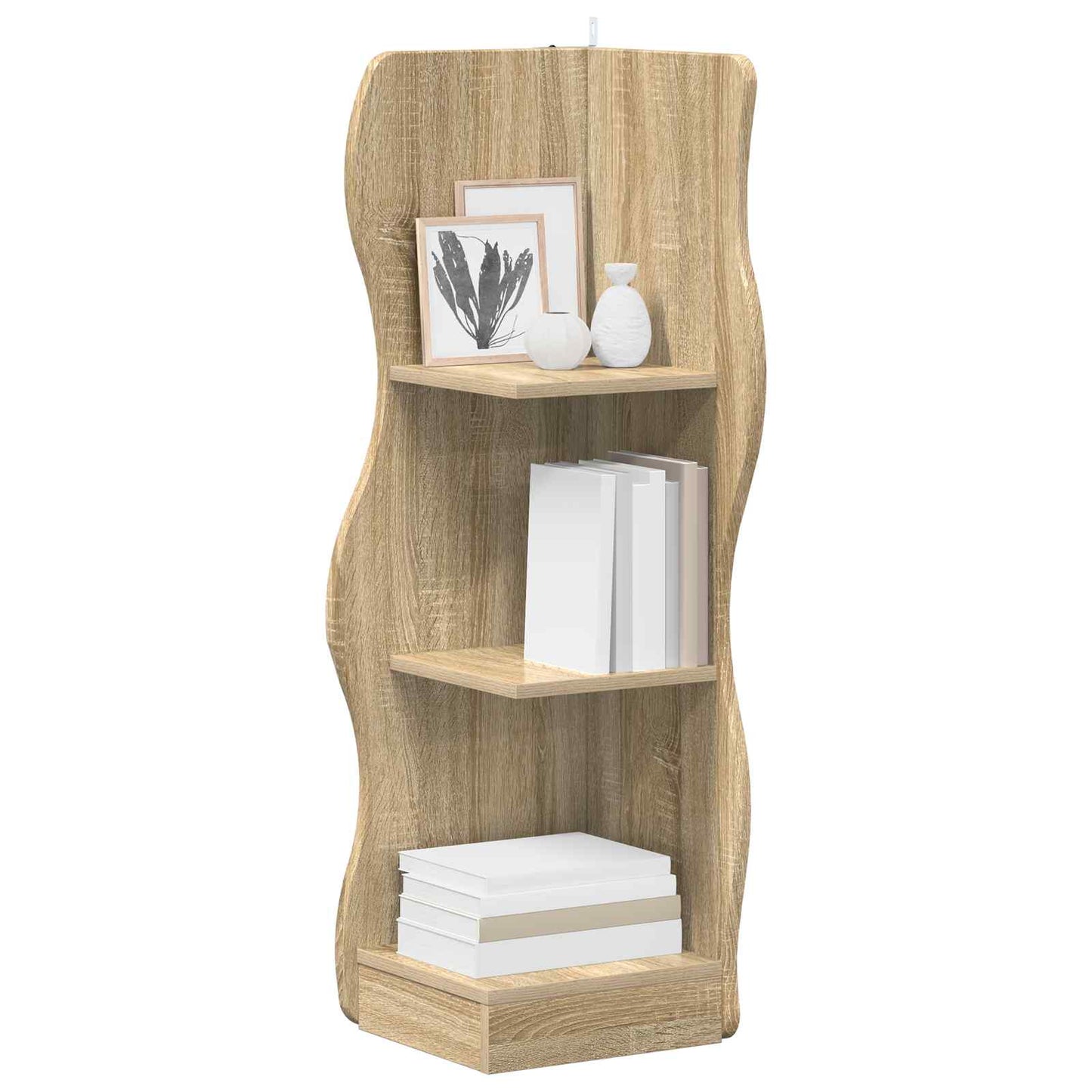 Sarokpolc polcokkal Sonoma Tölgy 34 x 33 x 102 cm Szerelt Fa