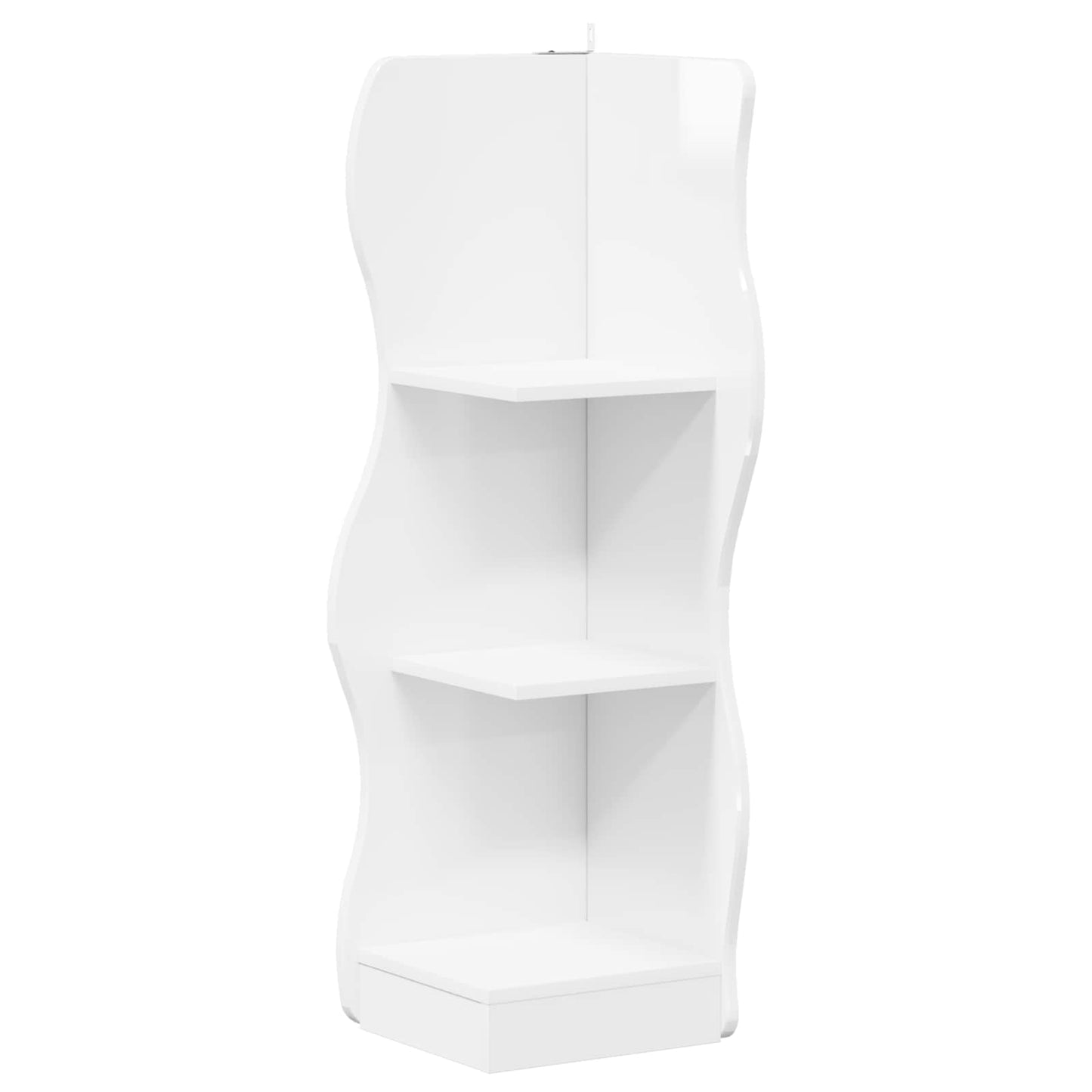 Sarokpolc Magasfényű Fehér 34 x 33 x 102 cm Szerelt Fa