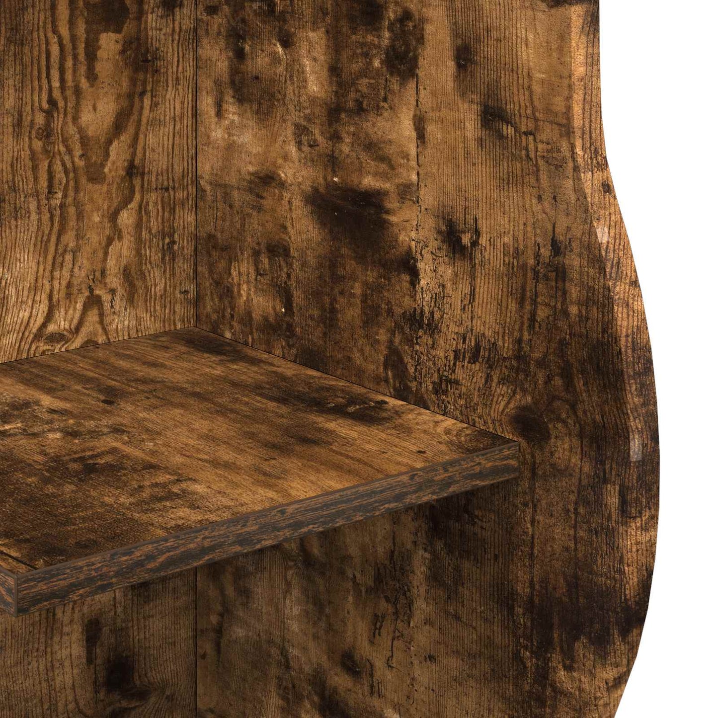 Sarokpolc polcokkal Füstös Tölgy 34 x 33 x 102 cm Szerelt Fa