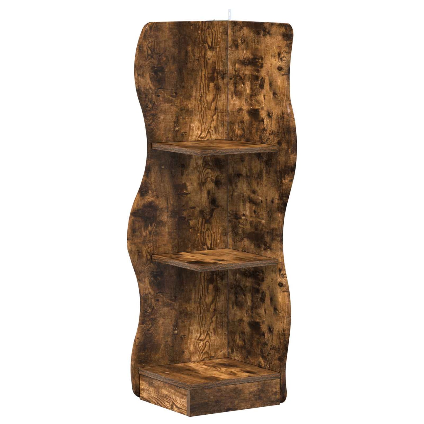 Sarokpolc polcokkal Füstös Tölgy 34 x 33 x 102 cm Szerelt Fa