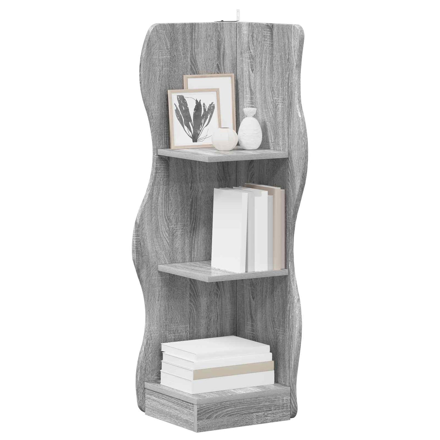 Sarokpolc polcokkal Szürke Sonoma 34 x 33 x 102 cm Szerelt Fa